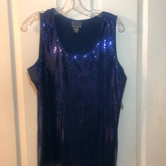 Covington Blue Sequins Shell Tank Size L (NWT) - Picture 1 of 15